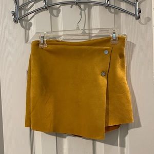 Zara Mustard Suede Skort